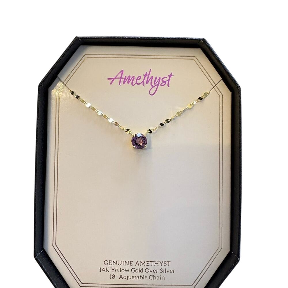 Amethyst necklace with 14k gold 18” chain